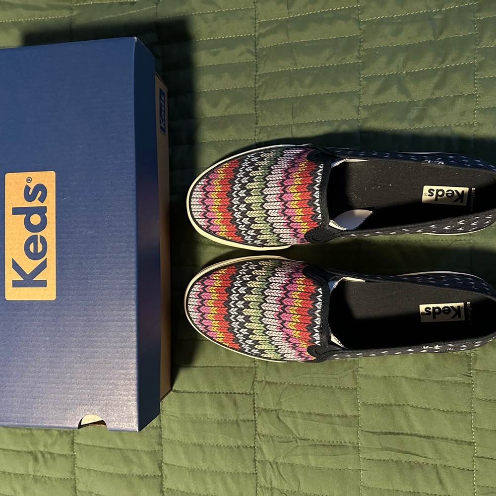 COPY - Keds Colorful Canvas Slip Ons - Never Worn.